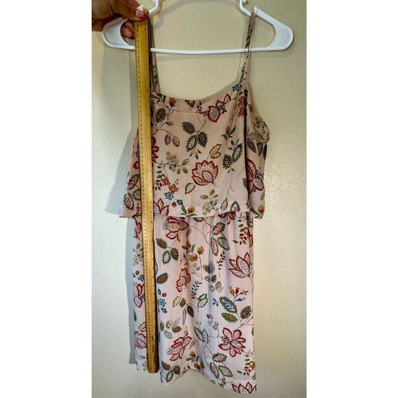 Madewell Overlay Cami Botanical Print 100% Silk Lined Mini Women's Dress Size 2 - Picture 7 of 10